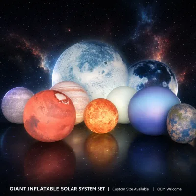 Promotion Events Spectacular Giant LED Inflatable Planet Ball Snow Globe Balloon 1 Year Waterproof Customizable Size Solar