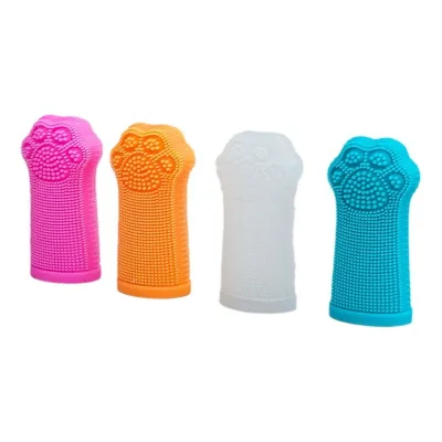 Cross-border Pet Finger Toothbrush for Dogs & Cats Oral Cleaning Brush with Fresh Breath Stain Removal & Gum Care