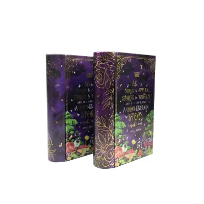 Custom Creative Book-Shaped Tinplate Gift Box Embossed Christmas Metal Lid for Tea Other Gifts Tin Can Packaging for Food Cookie