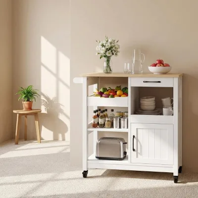 Versatile Antique MDF Kitchen Island with Expansive Storage Capacity Effectively Addressing Limited Countertop Space