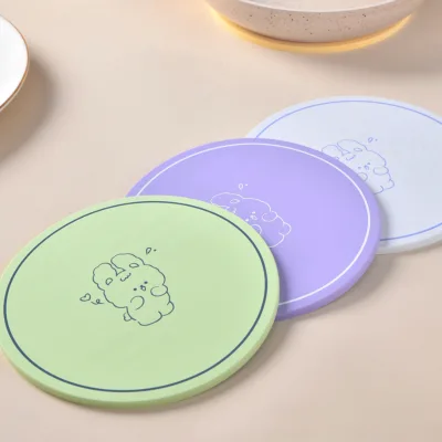 New Tableware Cute Mat Round Cross-border Colorful Kitchen Heat Resistant Non-slip Custom Silicone Placemat