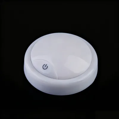 Modern Eco-Friendly Durable Portable White Round Puck Light 95mm 3AA Battery LED Ra90 CRI for Kitchen Cabinet Wardrobe Lighting