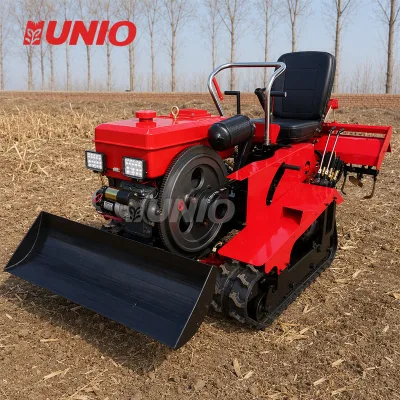 Stable Gear System Four Wheel Drive Power boost Farm Cultivator Compact Crawler Tractor
