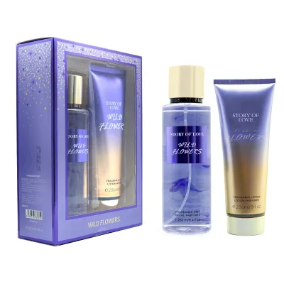 Body Spray Lotion Set Cantaloupe Orchid Fragrance European & American Style Perfume with Bergamot & Fruity Notes Gift Box