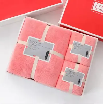 OEM Coral Velvet Towel Set High Quality Thick Velvet Material Quick-Dry Woven Technique Home Daily Use or Gift Purpose