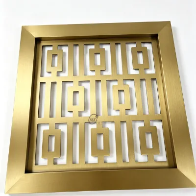 OEM ODM Laser Cut PVD Satin Champagne Gold Stainless Steel Screen &Partition for Hotel / Restaurant Project Engineering.