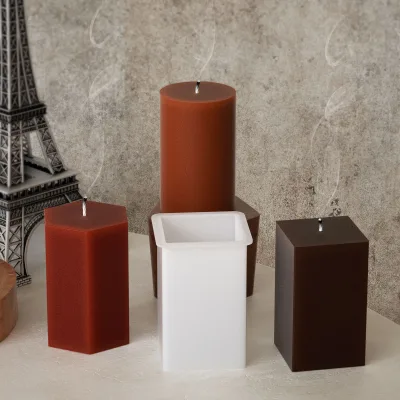 DIY glue geometric aroma diffuser candles, plaster ornaments, silicone molds