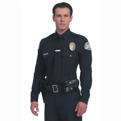 Wholesale Custom Long Sleeve Security Uniform Shirt Dark Navy Duty Men's Security Shirts