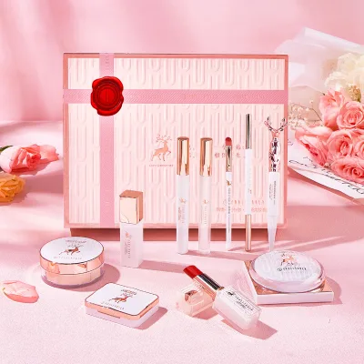 Makeup Set: Lipstick, Eyeshadow, Foundation, Mascara - 10-Piece Skincare and Makeup Set