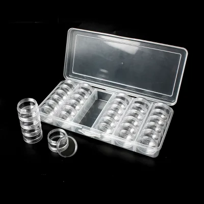 29549 Portable Plastic Transparent Bead Findings Storage Box Round Stackable Bottle for Jewelry Crafting