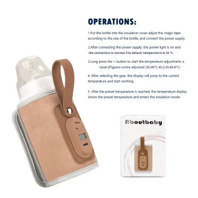 Portable USB Insulated Mommy Bag Outdoor Travel Constant Temperature Warm Milk Bottle Holder Feeding Supplies