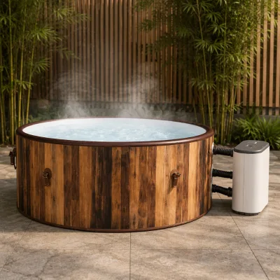 Large Inflatable Drop Stitch Hot Tub Swim Spa Massage Bath for 2/4/6 Persons Backyard Portable Sauna Pool Indoor Outdoor