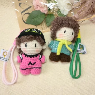 Wang Yibo Star-Style Hand Crochet Idoll Keychain Finished Knitted Handmade Perfect Gift for Bestie