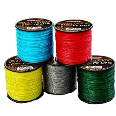 Super Strong 300M PE Braided Fishing Line 4 Strands Multicolor Abrasion Resistant Braid Line for Saltwater/Freshwater
