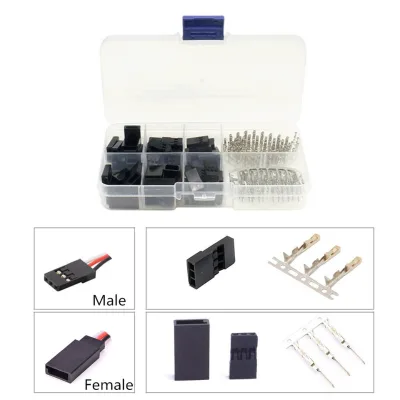 DIY Servo Extension Cable for JR/Futaba 50PCS 2.54 Terminal RC Robot Airplane Car Servo ESC Male/Female Connector Accessories