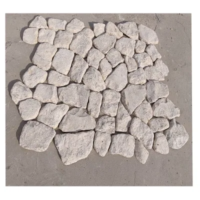 Landscaping Stone Light Color White Beige Travertine Loose Random Wall Cladding