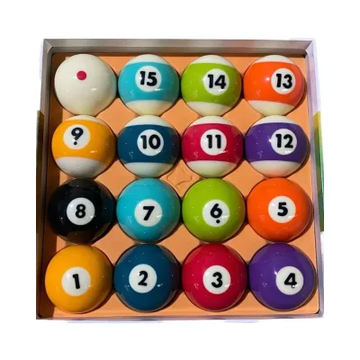 Manufacturer's Professional British 9ft American Pool Snooker Crystal Resin Material Black 8 Ball Green Red Box Billiards Ball