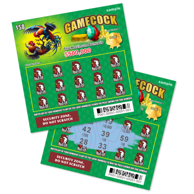 Game Cock Lucky Jackpot Scratch Win Security Data Texture Size Logo Fully Custom Scratch Off Lottery