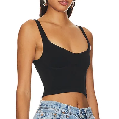 Fashion Gym Vest Women Lightweight High Support Great Stretchy Double Layer Yoga Tops Built Bra Private Custom Label Quick Dry