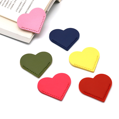 PU Heart Shape Bookmark PU Page Marker Student Bookmark Gift