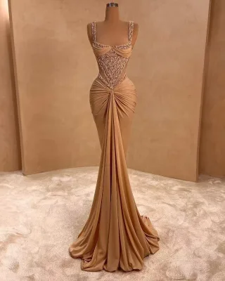 Manufacturer Customization Annual Birthday Host Dress Champagne Sequin Floor-Length Party Gown ELEGANT Quick Dry