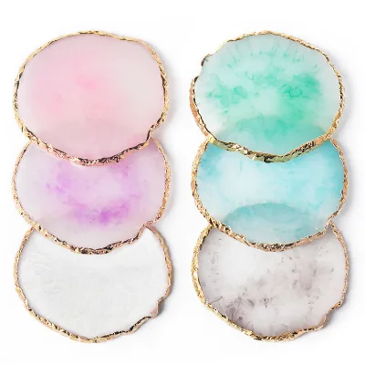 Eyelash Extension Glue Holding Round Jade Stone Lash & Glue Stone Nail Art Colors