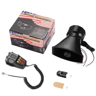 7-Sound Loud Car Warning Alarm Truck Portable Alarm Loudspeaker 12V Siren Air Horn Megaphone Car Horn
