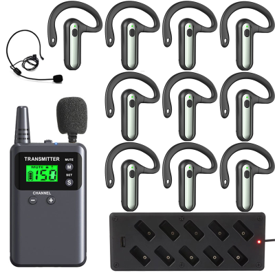 Wireless Whisper Tour Guide System M8 2.4G Audio Guide for Tourism Visit Teaching Training Church Translation Long Endurance