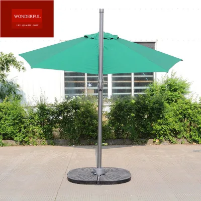 Rotatable Outdoor Side Umbrella Rainproof Green Color Beach Leisure Umbrella