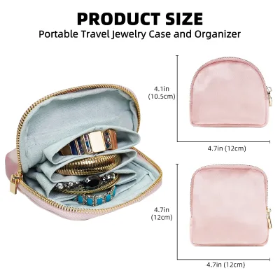 Magnetic 2 in 1 Cosmetic Bag Portable Velvet Makeup Box Set Detachable Travel Pouch