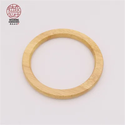 Wholesale Solid Wooden Bag Handle DIY Flat O Ring Handle for Purse Bag
