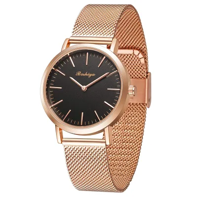 Face High-quality Quartz Ailver Rose Gold Custom Logo 36mm Alloy Case Unisex Adjustable 20mm Leather Band Women's Watch Glass