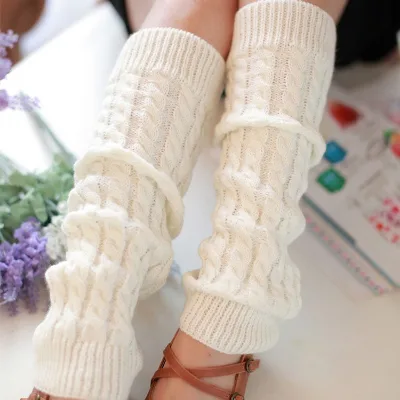 ALLCH Women and Girls Winter Warm 100% Acrylic Cable Knit Knee-High Leg Warmers Loose Socks-Wholesale