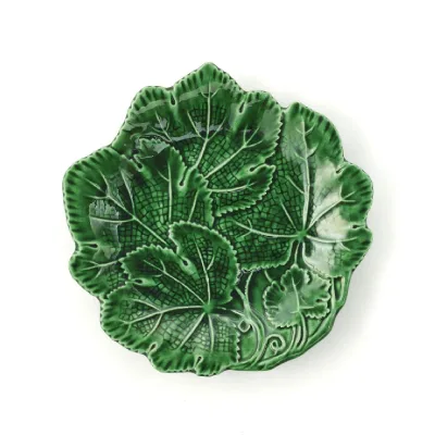 Custom Irregular Leaf Shape Tableware Eco-Friendly Ceramic Cold Dish Salad Serving Charger Plate Unique Porcelain Plate