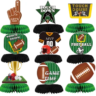 Super Bowl Fan Party Set Rugby Banner Pulling Flag Insertion Spiral Birthday Decoration Supplies
