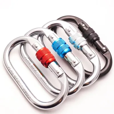 Good Quality CE Certification Stainless Steel Hooks Oval Shape Carabiner Climbing Carabiner Lock 60 MM O Shape Carabiner