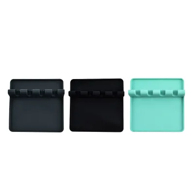 Single Tier Rectangle Silicone Spoon Rack Portable Multifunction Kitchen Storage Organizer Standing Type for Dinnerware