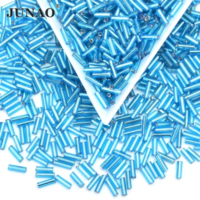 JUNAO Factory Wholesale 490g 6mm Aquamarine Sew on Crystal Spacer Beads Glass Rhinestones for Dresses