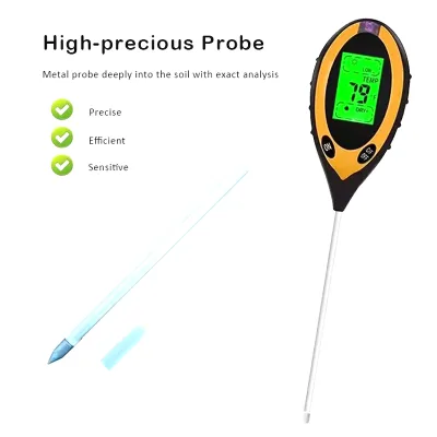 Portable Soil Acidity Light Tester Professional Lcd Display Temperature Moisture Sunlight Ph Meter