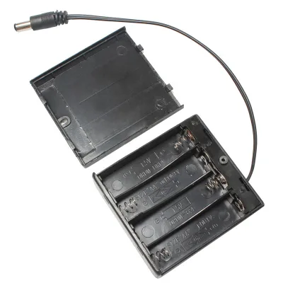 Portable AA Battery Packs Holder with 4xAA 6V Connector DC2.1x5.5mm Switch LED Fairy Strip Light 5V DC Lighting Accessories
