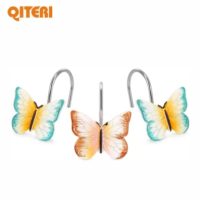 12 Hanging Square Unique Decorative Hook Bathroom Ring Shower Rings Hooks For Curtain