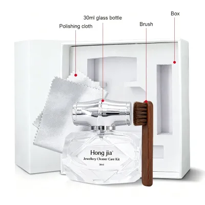 Professional Jewelry Cleaning Kit for Diamonds Gold Platinum-Alcohol-Free Natural Cleaner Environmental Materials 30ml Bottle