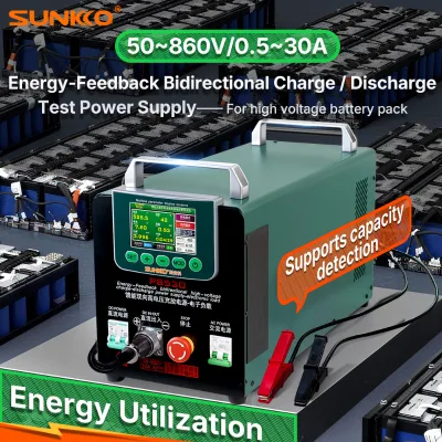 P8530 25kg Portable Energy-Feedback Battery Tester 50-850V 30A Charge Discharge Capacity Test EV Battery Pack