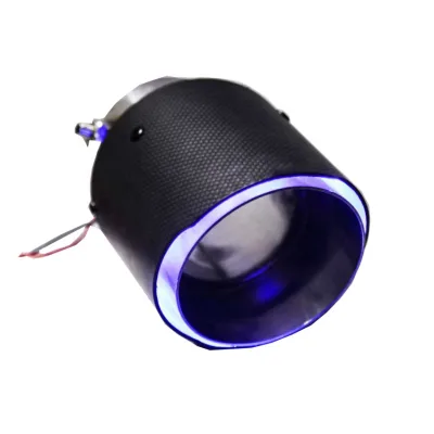 Performance Racing Car Carbon Fiber Look Fashion Hot Red Blue Led Muffler Tip Exhaust