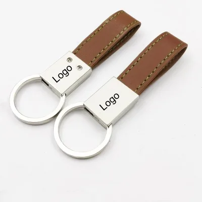 Custom Logo Keychain Personalized Metal Engraved Key Ring Business Gift for Promotional Use