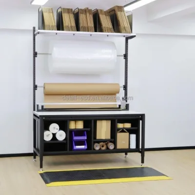 Detall PackingWorkbench Packing Workbench Scale Platform Label Printer Shelf Bin Rail Warehouse Grade Powder Coated Steel