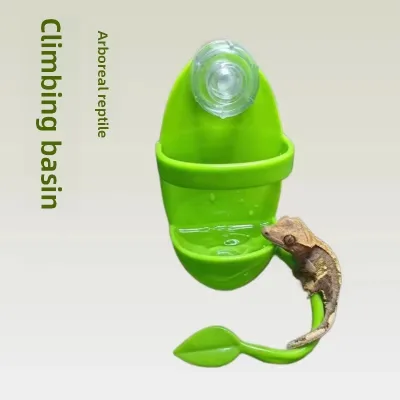 Reptile Climbing Frame Bathing Basin with Suction Cup for Terrarium