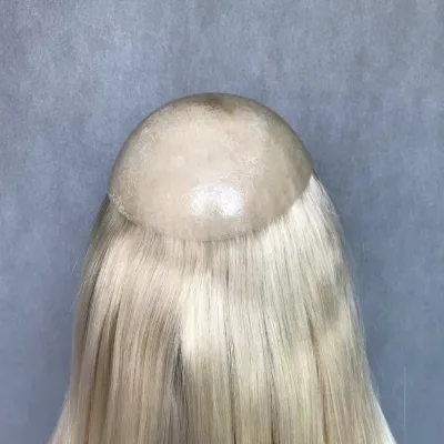 Knots V Loop Natural Hairline Invisible Skin Weft Tape in Hair Toupees for Women