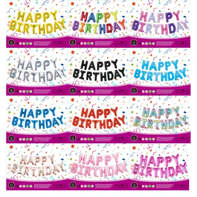 Happy Birthday Party Decoration Supplies Colorful 16inch Letter Shaped Happy Birthday Balloon Set