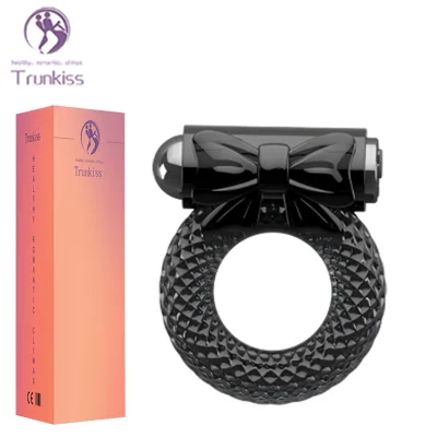 Bow-tie Bullet-shaped Semen-locking Ring Adult Sex Product with 10 Frequency Vibrations to Delay Ejaculation Cock Ring